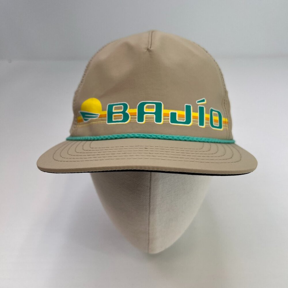 Bajio Hat Men Snap Back Spell Out Mesh Sunset Rope Logo Hip Street Hype Core Cap